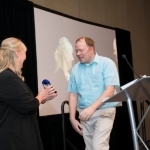 PA PCA Dedication to HCBS Excellence Award Winner Matt Perkins with Tina Seidel, PA PCA President